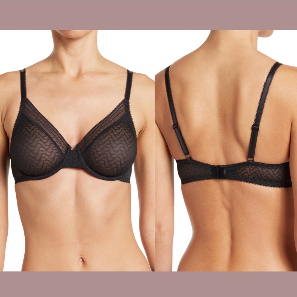 NWT Wacoal [ 30B ] Aphrodite Demi Underwire‎ Bra in Black